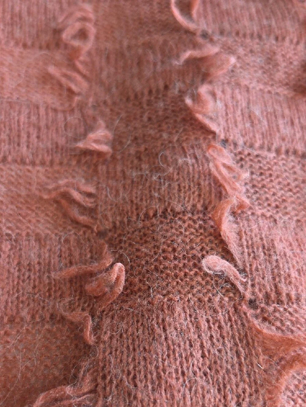 MAEVE ANTHROPOLOGIE | Fringe Open Front Wool Alpaca Blend Fuzzy Cardigan | XS S
